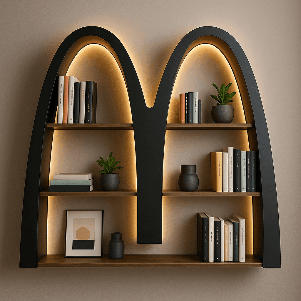 Creative Logo Shaped Bookshelf