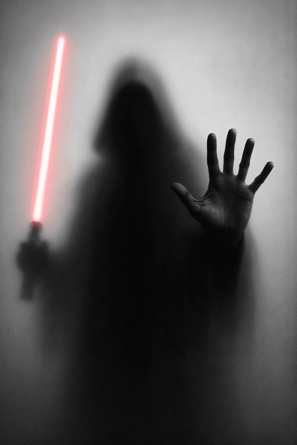 Blurred Silhouette Behind Frosted Glass